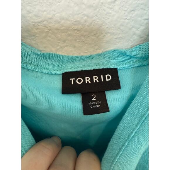 Torrid Light Blue Turquoise Summer Dress Adjustable Straps 2 (XXL) - Picture 3 of 5